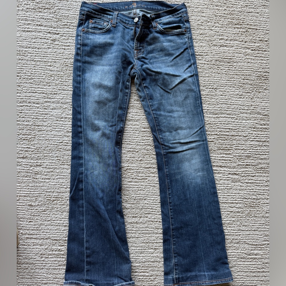 7 For All Mankind Women's Dark Blue Boot Cut Jeans